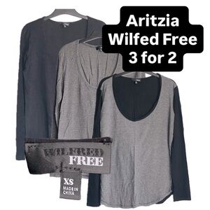 ARITZIA WILFRED FREE Black Long Sleeve Top